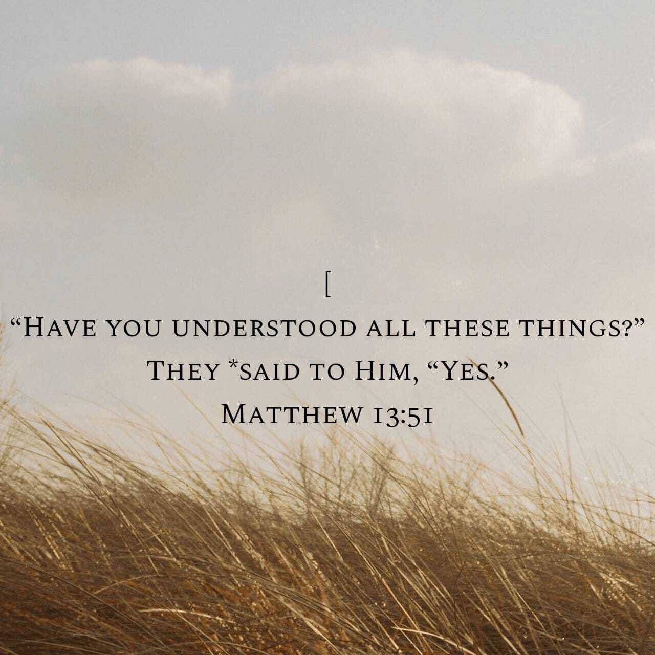 Have You Understood All These Things?